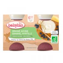 Babybio - Brassé Végétal avoine banane myrtille 2 x 130g - Dès 6 mois