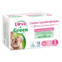 Love & Green - 44 Couches hypoallergéniques - T1, 2-5 kg
