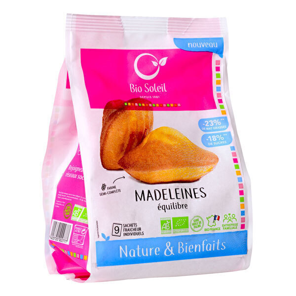 Bio Soleil - Madeleines équilibre nature & bienfaits x9 200g Bio Soleil - Madeleines équilibre nature & bienfaits x9 200g