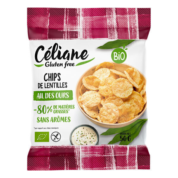 Céliane - Chips de lentilles ail des ours 50g