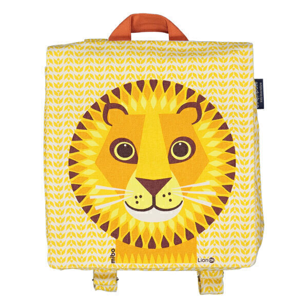 Coq En Pâte - Sac à dos coton bio Lion jaune 23cm Coq En Pâte - Sac à dos coton bio Lion jaune 23cm