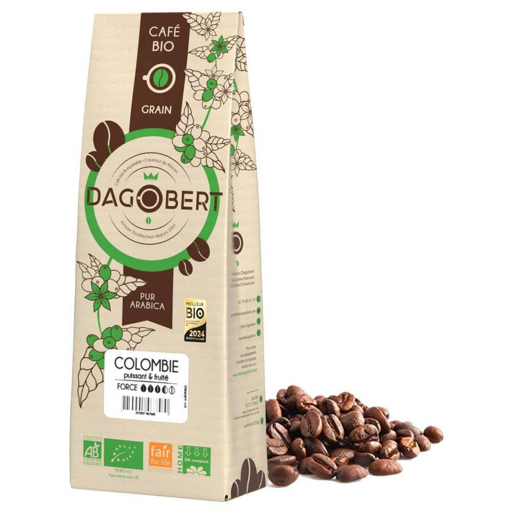 Les cafés Dagobert - Café grain pur arabica de Colombie 1kg