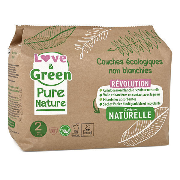 Love & Green - 35 Couches Pure Nature - T2, 3-6 kg