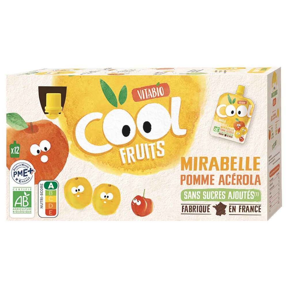 Vitabio - Cool Fruits mirabelle pomme acérola 12x90g