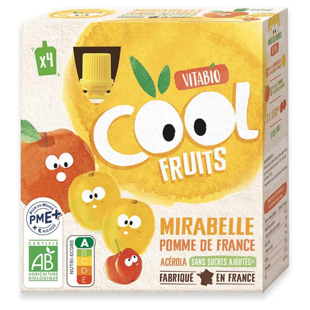 Vitabio - Cool Fruits mirabelle pomme acérola 4x90g