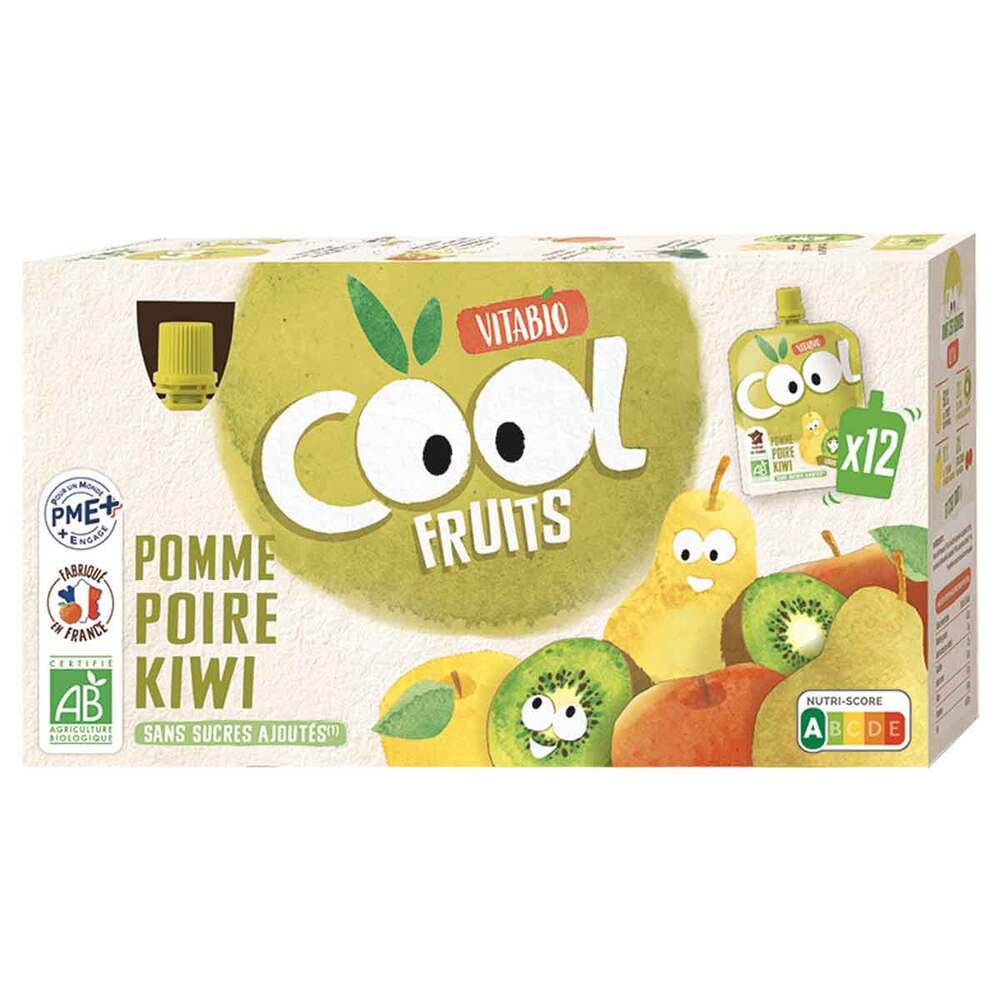 Vitabio - Cool Fruits poire kiwi acérola 12x90g Vitabio - Cool Fruits poire kiwi acérola 12x90g