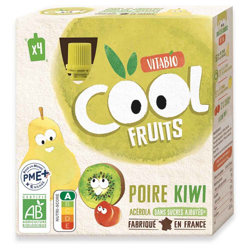 Vitabio - Cool Fruits poire kiwi acérola 4x90g