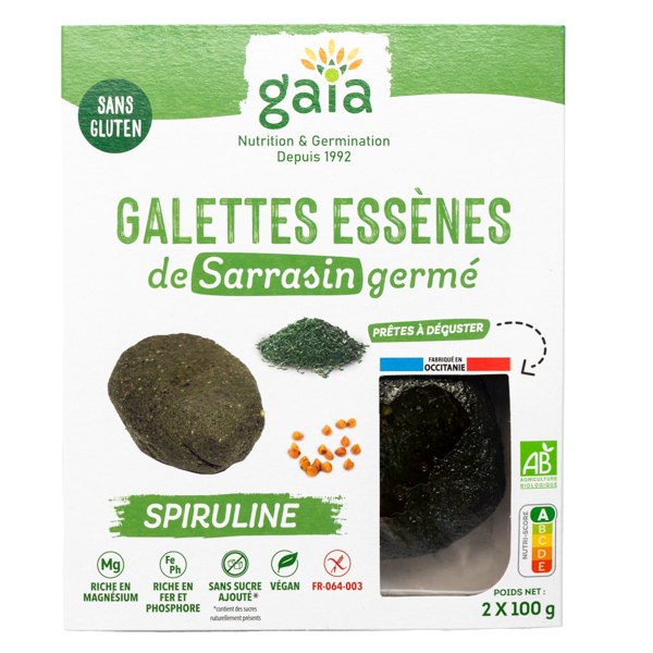 Gaïa - Galettes de céréales germées sarrasin spiruline 2x100g