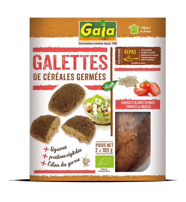 Gaïa - Galettes de céréales germées haricots blancs tomates basilic 2x1