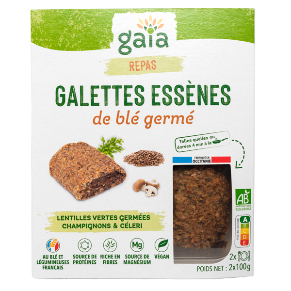 Gaïa - Galettes de céréales germées lentilles champignons céleri 2x100g