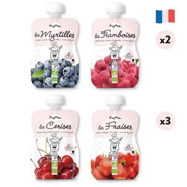 Les Fruits Rouges Lot De 10 Purees En Gourde Pour Bebe Popote