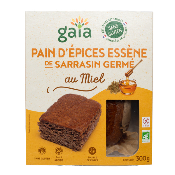 Gaïa - Pain d'épices sarrasin germé miel 300g Gaïa - Pain d'épices sarrasin germé miel 300g