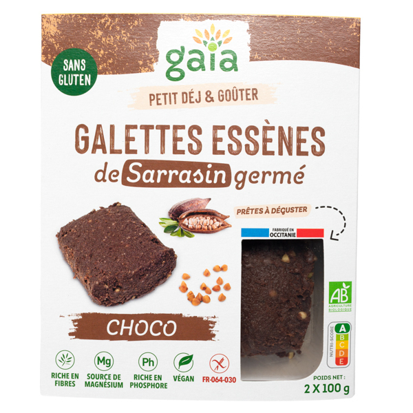 Gaïa - Galettes de céréales germées sarrasin choco 2x100g