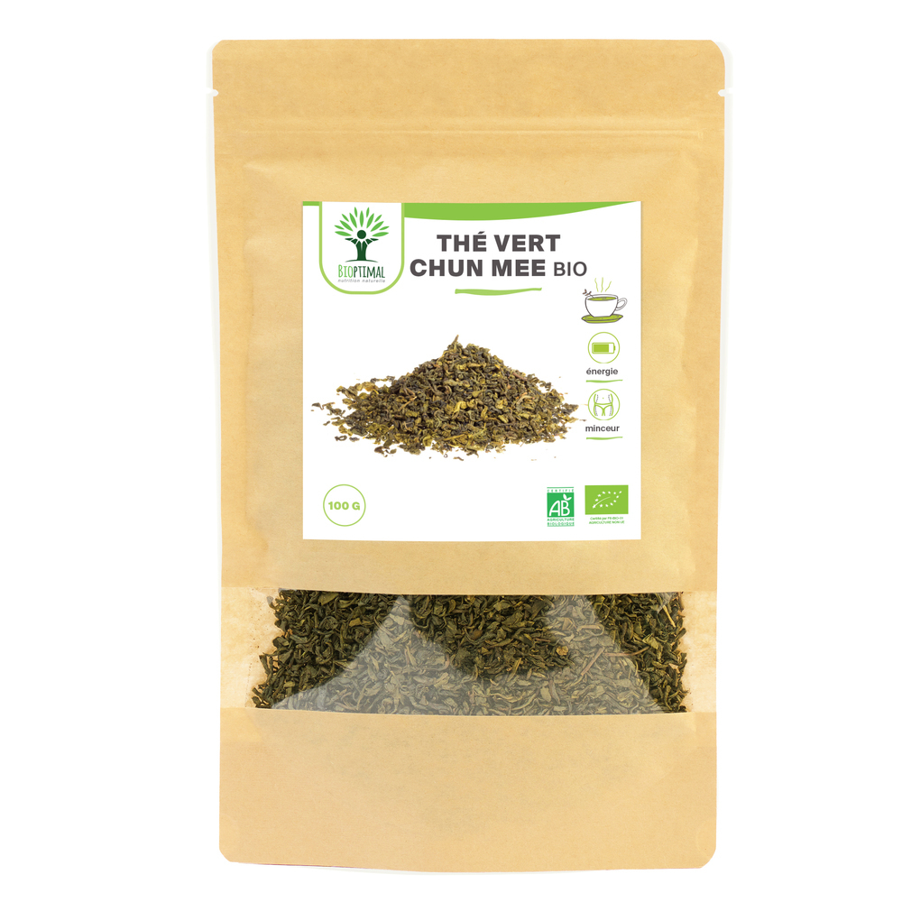 Bioptimal - Thé Vert Bio - Chun Mee en Vrac - Energie Détox Minceur - 100g Bioptimal - Thé Vert Bio - Chun Mee en Vrac - Energie Détox Minceur - 100g