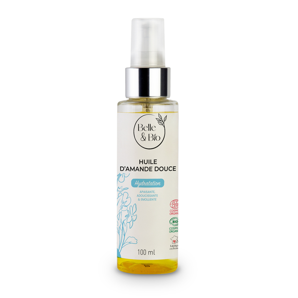 Belle & Bio - Huile d'Amande Douce - 100ml - Certifie Cosmos par Ecocert Belle & Bio - Huile d'Amande Douce - 100ml - Certifie Cosmos par Ecocert
