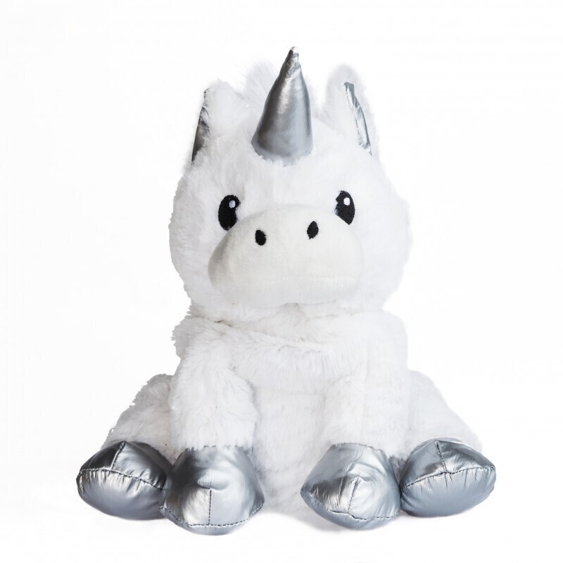 Pelucho - Peluche Bouillotte Licorne argent - Made in France