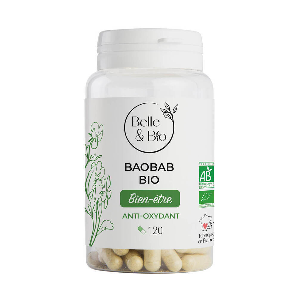 Belle & Bio - Baobab Bio - 120 Gelules - Certifie AB par Ecocert Belle & Bio - Baobab Bio - 120 Gelules - Certifie AB par Ecocert