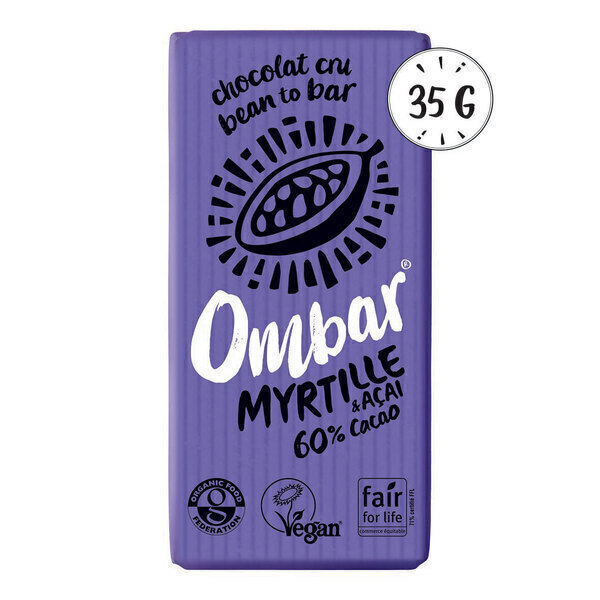 Ombar - Chocolat Cru Myrtille - Acai 35g Bio