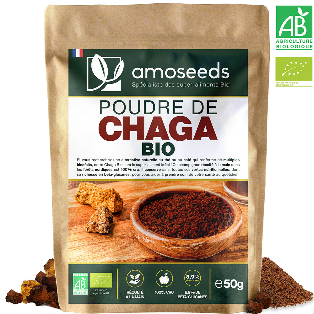 amoseeds - Poudre de Chaga Bio 50g