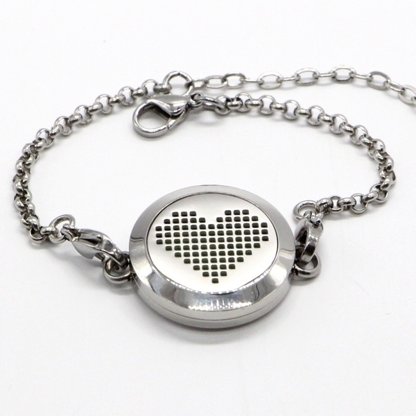 Zen' Arôme - Bracelet d'Aromathérapie Cœur Pixel
