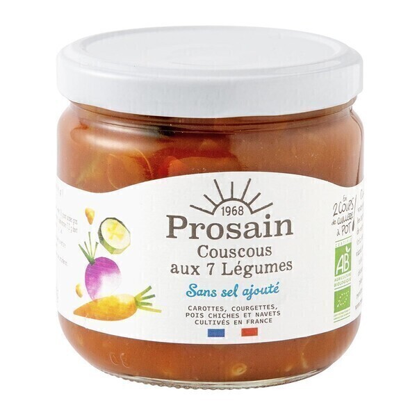 ProSain - Couscous aux 7 légumes sans sel ajouté 38,8cl bio