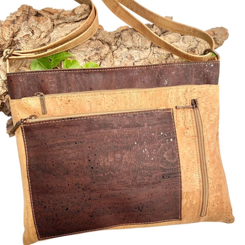 OAK Forest - Sac à bandoulière liège artisanal "For men Grand Format" Kaki OAK Forest - Sac à bandoulière liège artisanal "For men Grand Format" Kaki