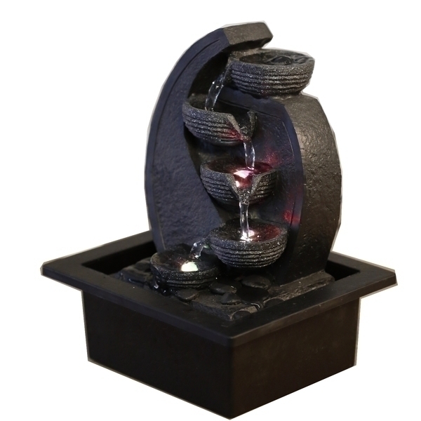 Zen' Light - Fontaine d'Intérieur Feng Shui Cascade V.2 avec Eclairage Led
