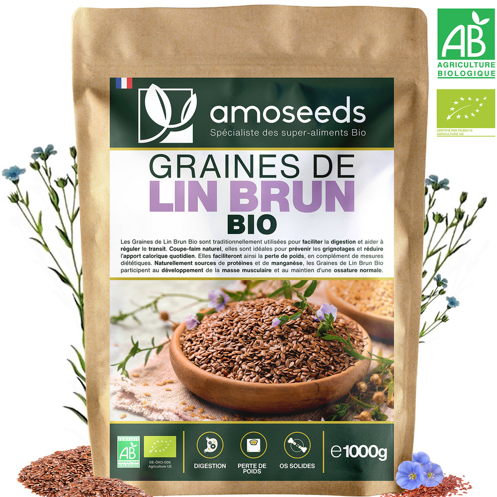 amoseeds - Graines de Lin Brun Bio 1kg