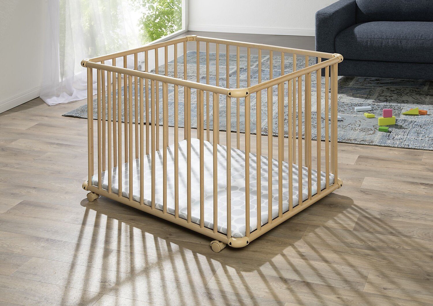 Parc Pour Bebe Belami Plus Naturel 97 X 97 Cm Etoiles Geuther