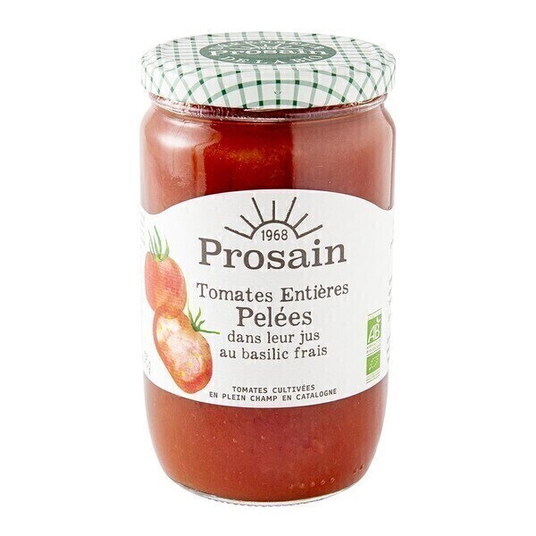 ProSain - Tomates entières pelées et basilic 72cl bio