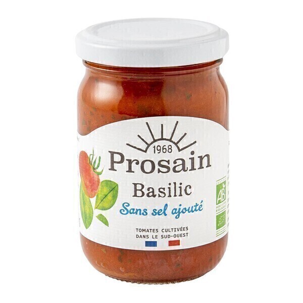 ProSain - Sauce tomate-basilic sans sel ajouté 200g bio