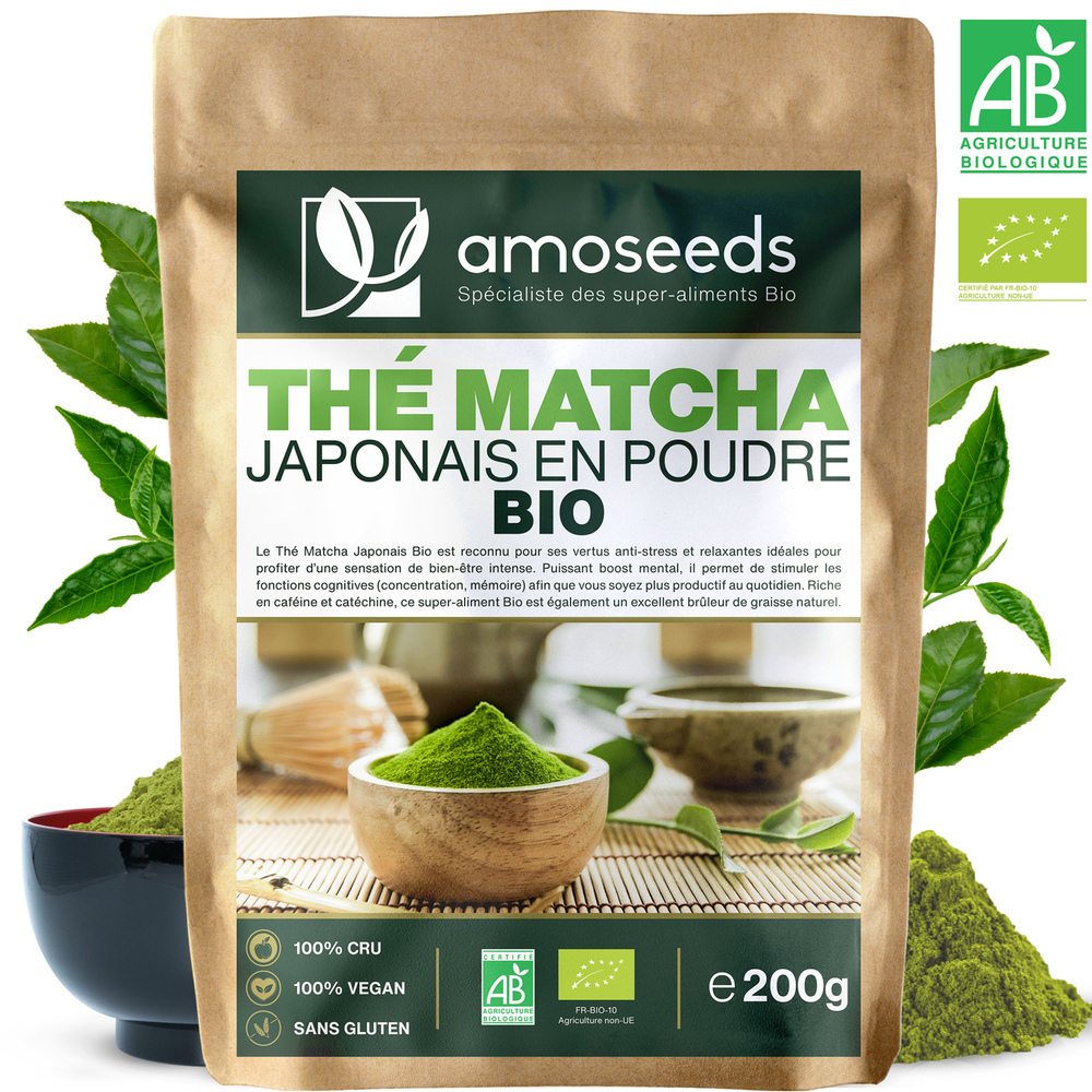 amoseeds - Thé Matcha Japonais en Poudre Bio 200g amoseeds - Thé Matcha Japonais en Poudre Bio 200g
