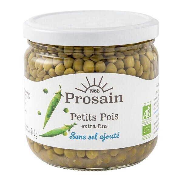 ProSain - Petits pois extra-fins préparés sans sel ajouté 38,8cl bio