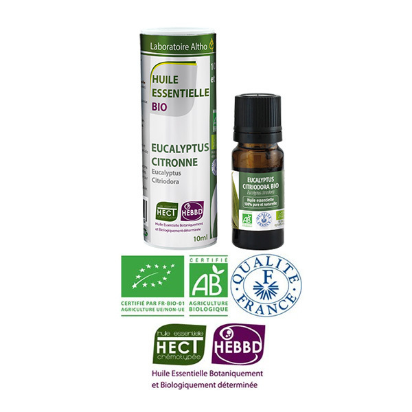 Laboratoire Altho - Eucalyptus Citronne Huile Essentielle Bio Chemotypee - 10ml Laboratoire Altho - Eucalyptus Citronne Huile Essentielle Bio Chemotypee - 10ml