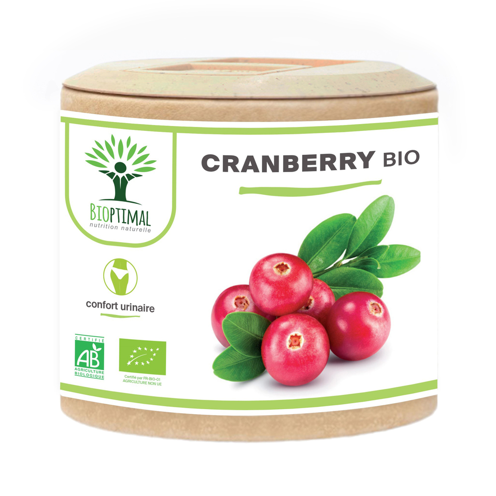 Bioptimal - Cranberry - Canneberge Bio - Certifie Ecocert 60 gelules