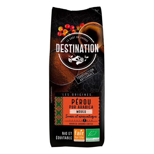 Destination - Café moulu Pérou pur arabica 250g