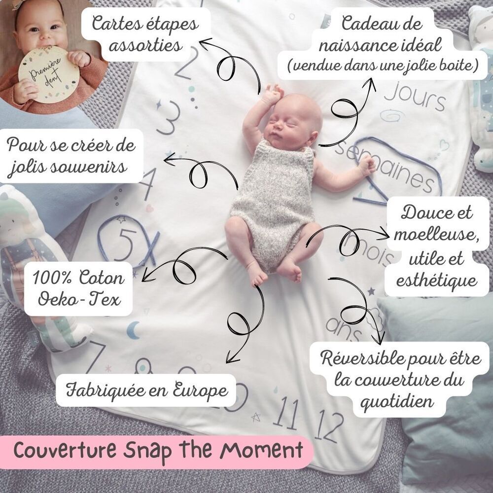 Couverture étape bébé 100% coton Savana | SNAP THE MOMENT