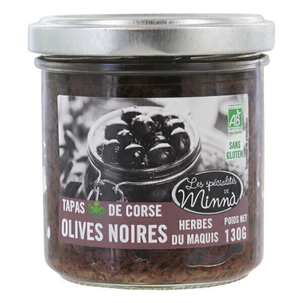 Les spécialités de Minnà - Tapas d'olives noires aux herbes du Maquis 130g