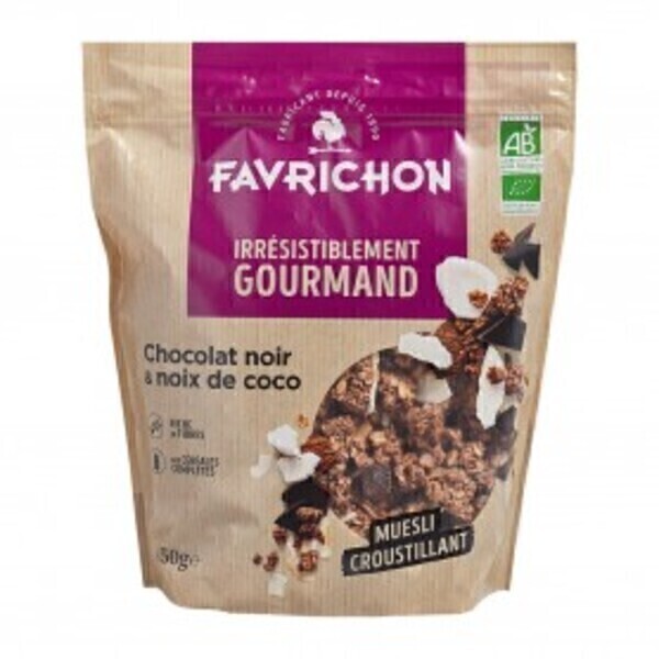 Favrichon - Muesli croustillant chocolat & noix de coco 450gr Bio