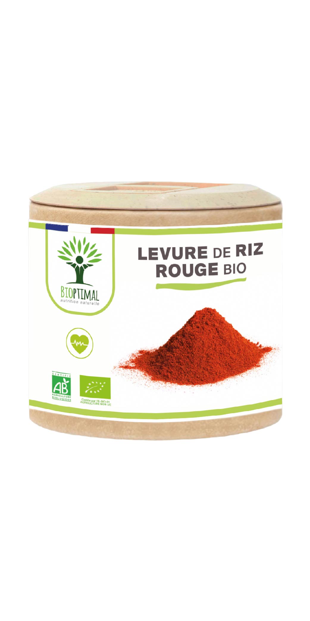 Bioptimal - Levure de riz rouge bio - Tension et Circulation 60 gélules Bioptimal - Levure de riz rouge bio - Tension et Circulation 60 gélules