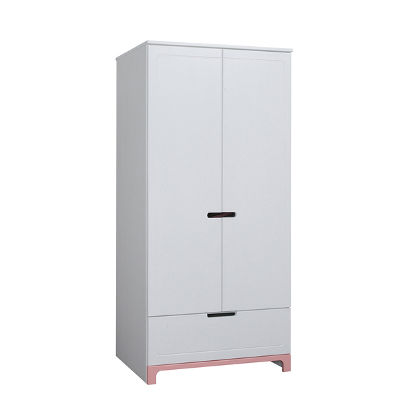 Pinio - Armoire 2 portes Mini - Blanc et rose Pinio - Armoire 2 portes Mini - Blanc et rose