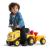 Porteur tracteur Komatsu avec remorque - pelle et rateau - Jaune