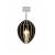 FEVE - Lampe suspension bois frêne teinté noir cordon noir