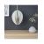FEVE - Lampe suspension bois frêne teinté blanc cordon blanc