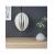 FEVE - Lampe suspension bois frêne teinté blanc cordon noir