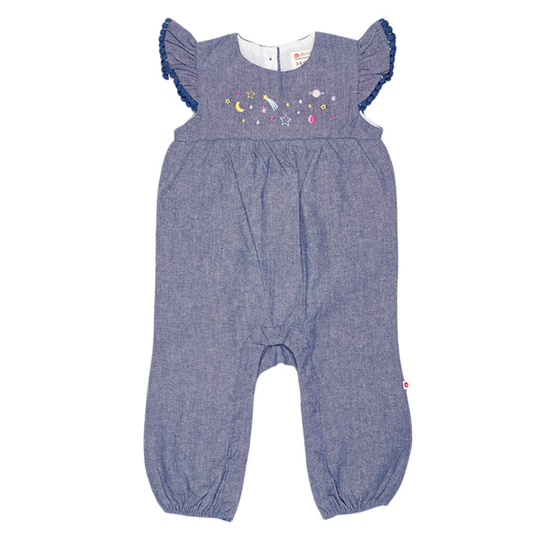 Salopette Bebe Fille 6 Mois Sans Manche Couleur Chambray Piccalilly