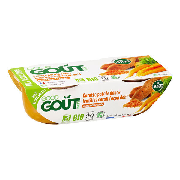 Good Gout - Carottes patate douce lentilles corail 2x190g - Dès 10 mois