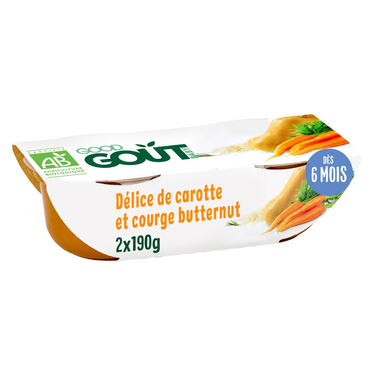 Good Gout - Délice de carotte et courge butternut 2x190g - Dès 6 mois