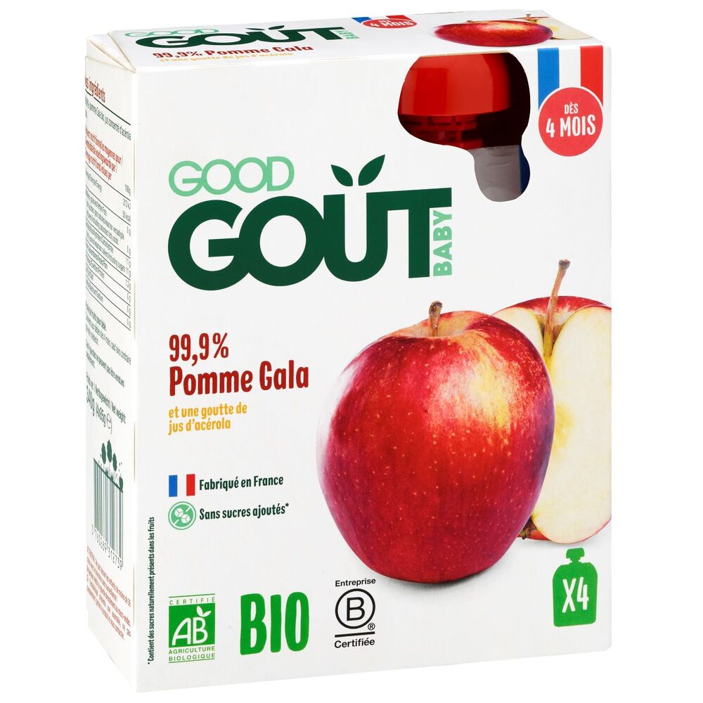 Good Gout - Gourdes de fruits pomme gala 4x85g - Dès 4 mois