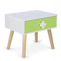 HomeStyle4U - Table de chevet pour enfants 1 tiroir blanc vert